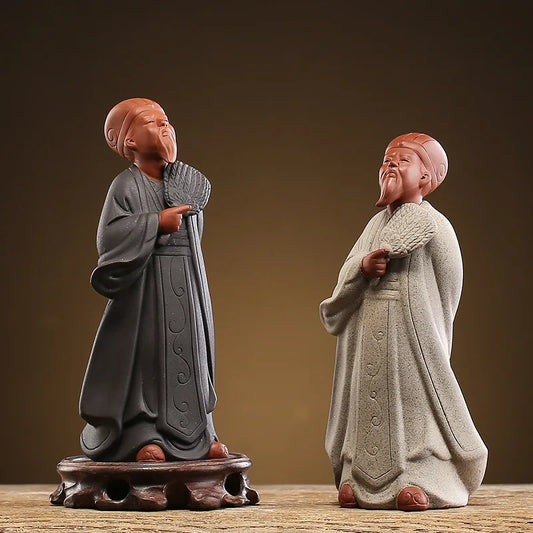 Kong Ming, Zhuge Liang, Statue, Ceramic Decoration, Historical Figures, Home Decoration, Craft Gift, Bo Gu Rack Decoration