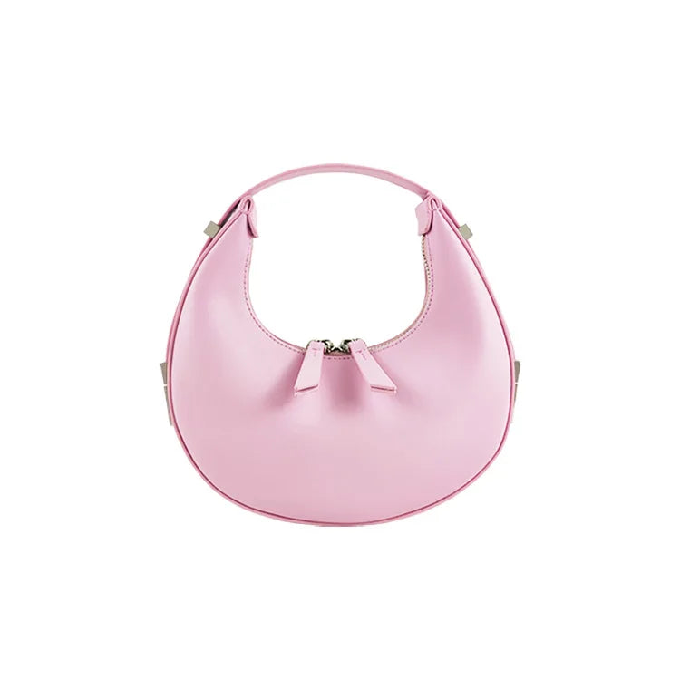 Korean Chic Luxury Genuine Leather Bags for Women Y2k E-Girl Underarm Shoulder Bag Youth Ladies Fashion Handbags Purses Clutch