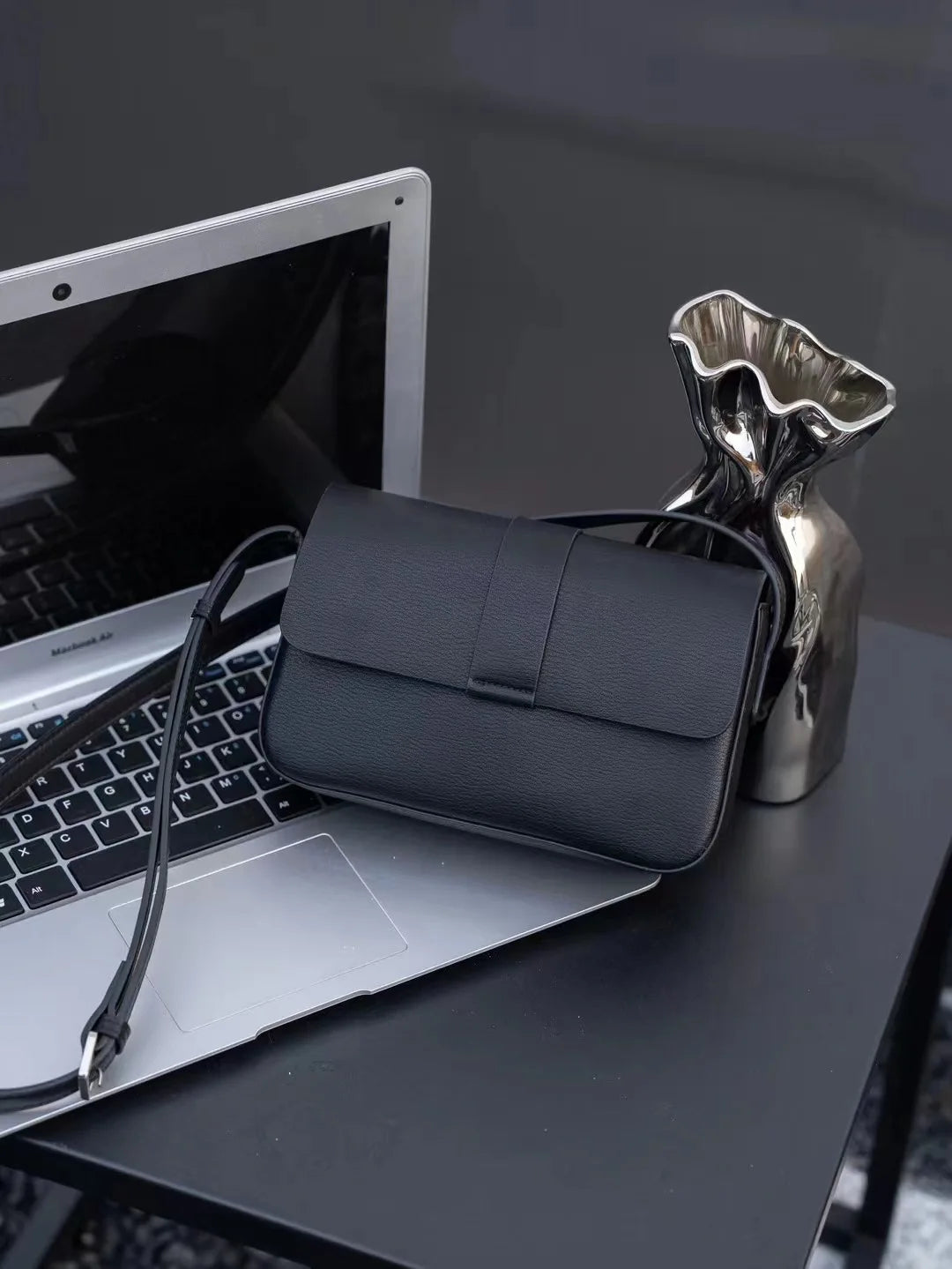 Korean Chic Simple Genuine Leather Women Bags Minority Commuter All-match Crossbody Shoulder Bag 2024 New Casual Purses Clutch