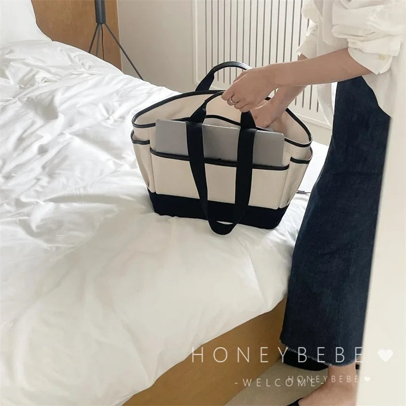 Korean Large Capacity Casual Versatile Crossbody Shoulder Bag Fashionable Lightweight Canvas Handbag For Women