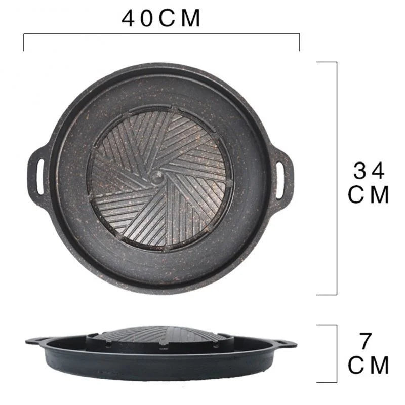 Korean Round BBQ Grill Pans Hotpot Shabu One Pot Smokeless Barbecue Grill Hotpot Non Stick Aluminum Kitchen Cooking Tools