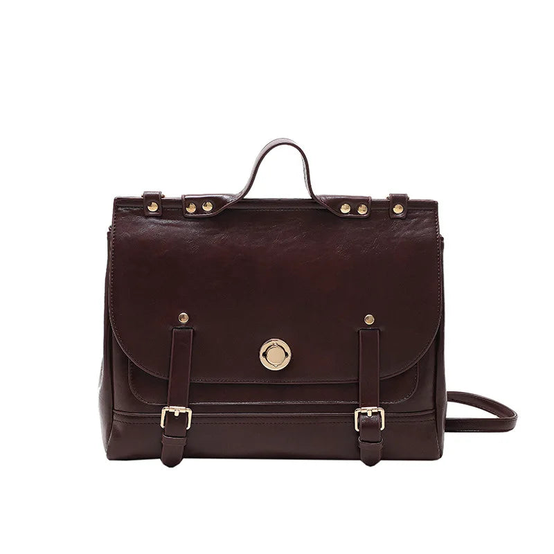 Korean Style Women Backpacks Handbags Female Girl Business Metal Lock ShoulderBags Laptop Bags