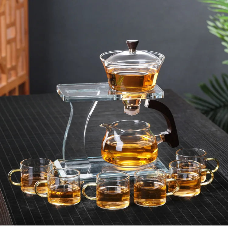 Kung Fu Tea Cup Set Magnetic Induction Teapot Home Lazy Maker Sky Realm Teaware Kitchen Dining Bar Garden