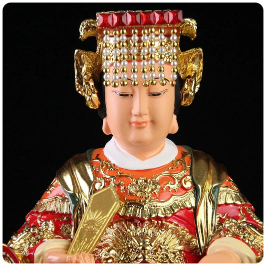 LARGE high-grade Home Hall Talisman Mascot Goddess of SEA Matsu MAZU Guanyin Buddha gilding Sculpture statue 28cm