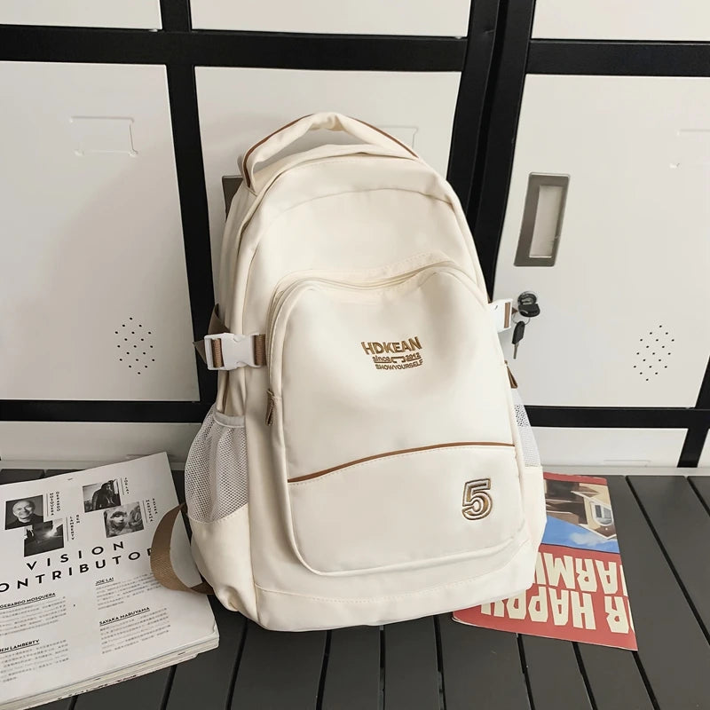 Ladies Leisure College Backpack Trendy Women Nylon Laptop Book Bag Girl Cute Travel School Bag Fashion Female Cool Student