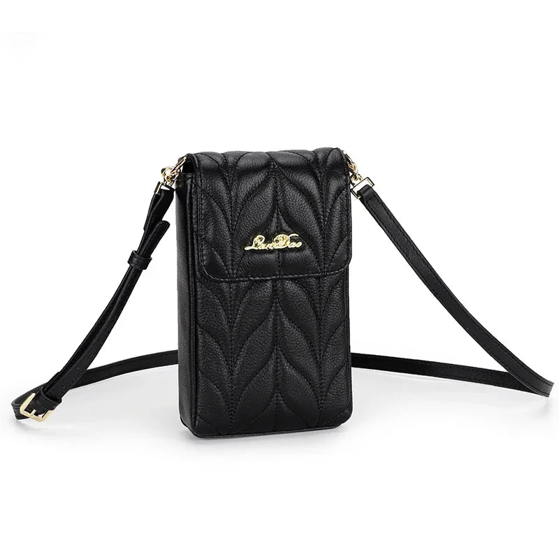 Ladies Small Quilted Genuine Leather Shoulder for Women Cell Phone Purse Sheepskin Crossbody Messenger Bags Sac a Main