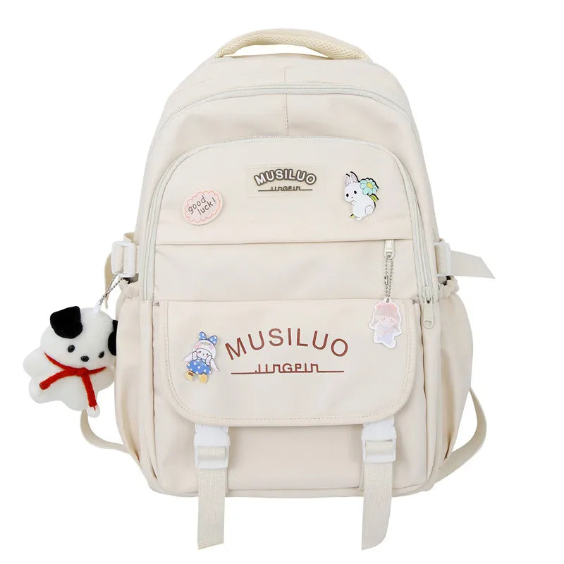 Lady Nylon Waterproof College Backpack Women Cute Badge School Bag New Female Travel Bag Girl Book Nylon Laptop Backpack Fashion