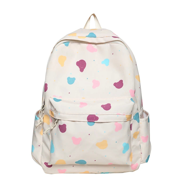 Lady Trendy Cute Cartoon Printing College Backpack New Girl Travel Nylon Book Bag Female Laptop Fashion Women Kawaii School Bags