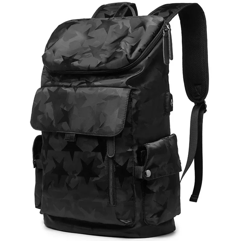 Laptop Casual Backpack for Men 17 Inch,Slim Waterproof Travel Rucksack with USB Charging Port,Anti-Theft Large Work Computer Bag