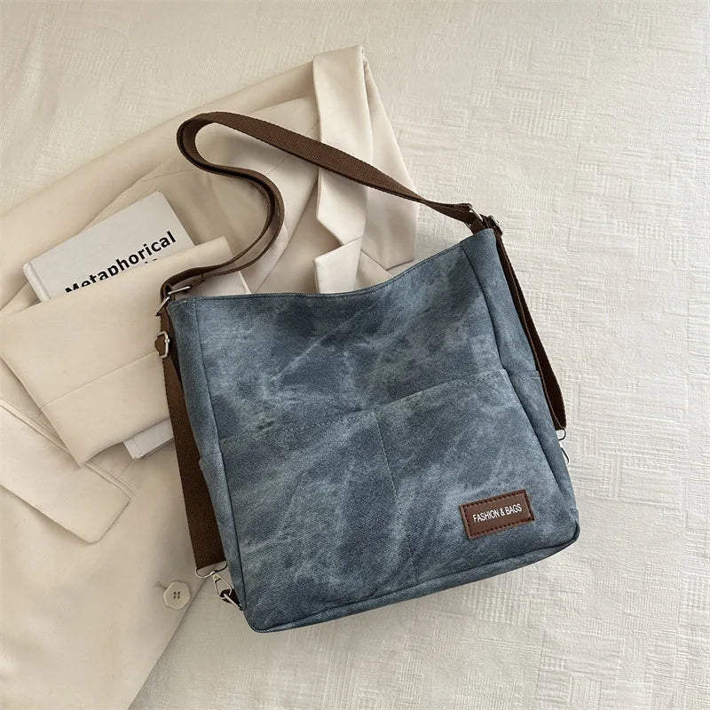 Large Capacity Canvas Women Tote Bags Fashion Female Shoulder Bag Commuting Carrying Bag Casual Designer Handbag Shopper Bag