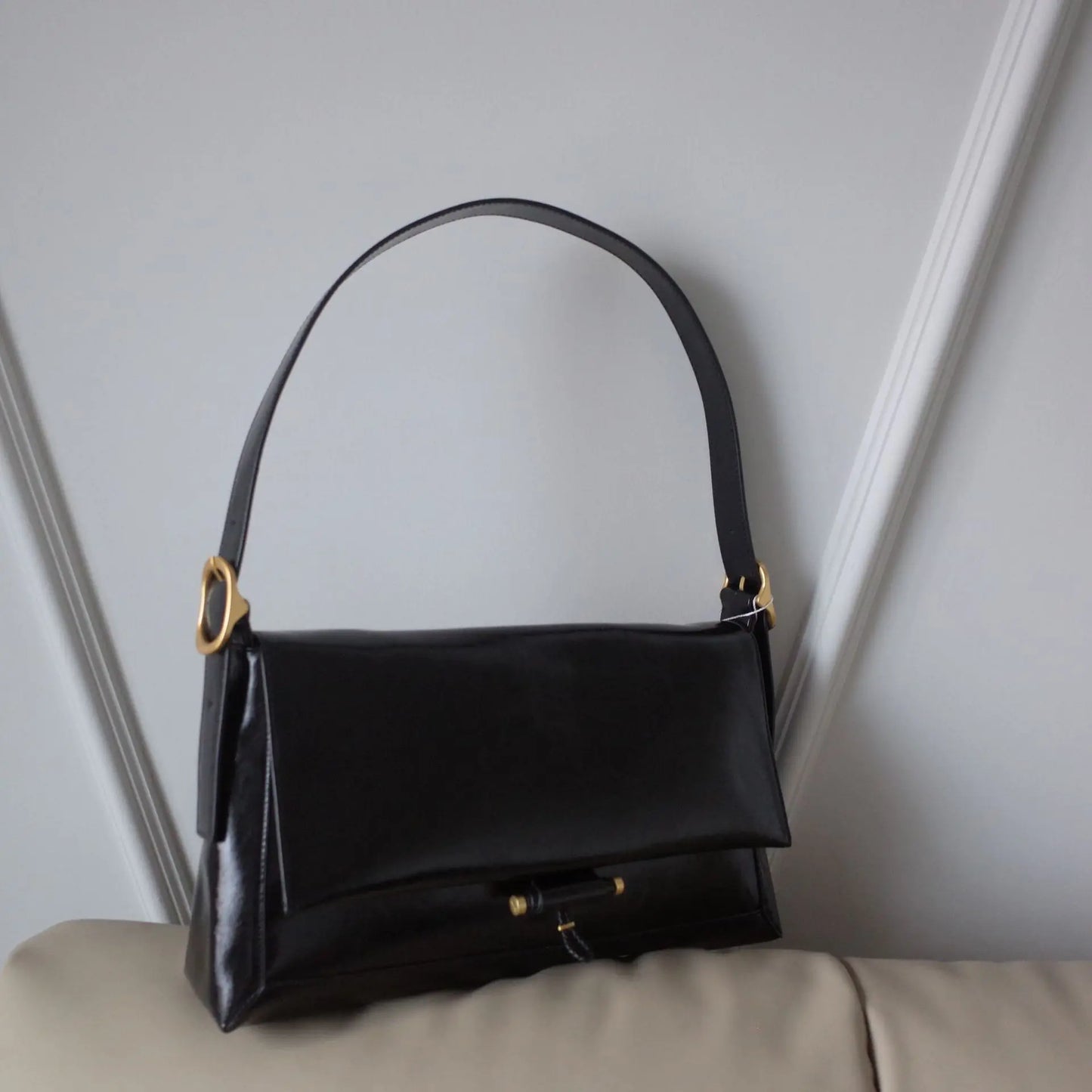 Large Capacity Commuter Genuine Leather Underarm Bag Korean Chic Niche Designer Women Totes Shoulder Bag All-match Bolsos Mujer