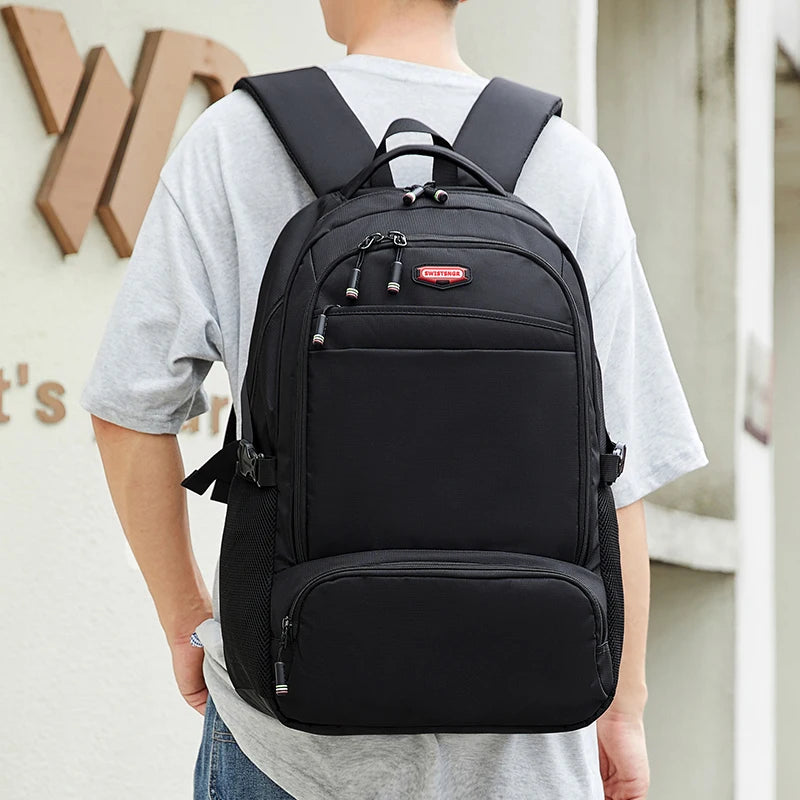 Large Capacity Men's Backpack Laptop Backpacks 15.6 Oxford Black High School Bags Teen College Boy Gril Student Backpack Mochila