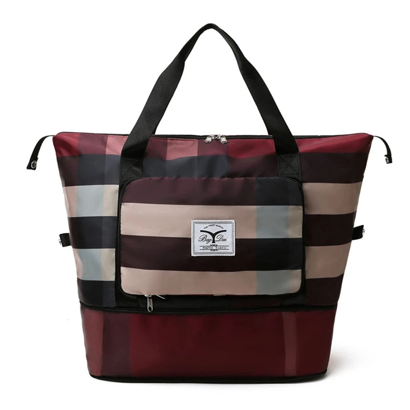 Large Capacity Shoulder Bags Expandable Duffel Bag with Shoes Compartment Dry and Wet Separation Sports Portable Travel