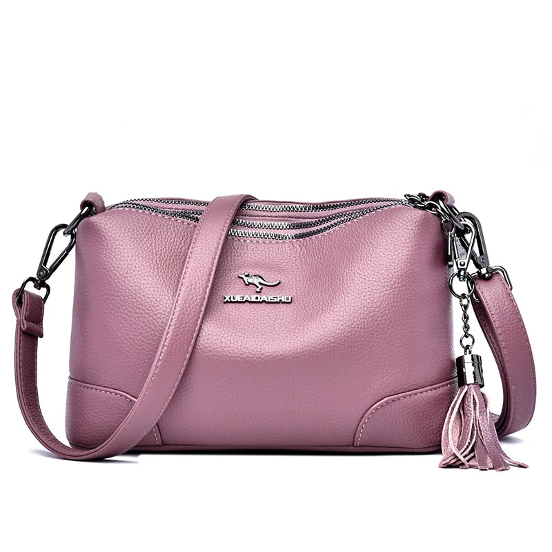 Large Capacity Women's Tassels Shoulder Bag Luxury Women's Designer Crossbody Bags Solid Color Quality Girl Wallet Shopping Bags