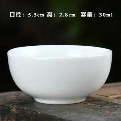 Large Ceramic Tea Cup, Pure White Porcelain, Bamboo Hat Cup, Handmade Kungfu Tea Set, 3Pcs/Pack Small Tea Cup, Tea Accessories