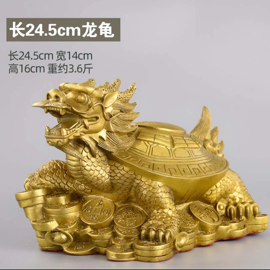 Large HOME Company SHOP store Efficacious Money Drawing thriving business Lucky ZHAO CAI dragon turtle FENG SHUI copper statue