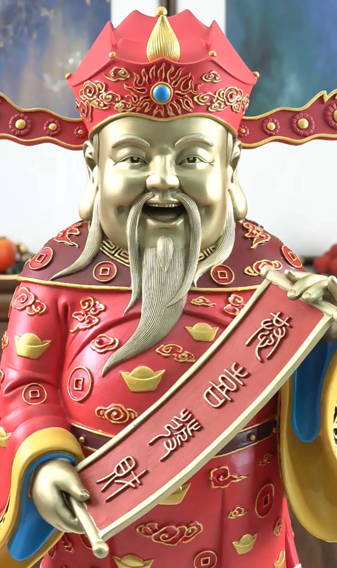 Large Limited edition TOP grade GOOD LUCK Royal CAI SHEN YE God of wealth MONEY BUDDHA brass statue HOME company business