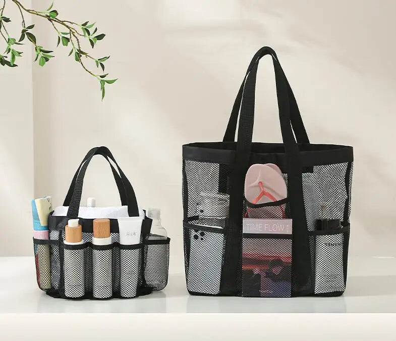 Large Mesh Dive Tote Bag with Separated Inner Compartment,Portable Shower with Durable Handle
