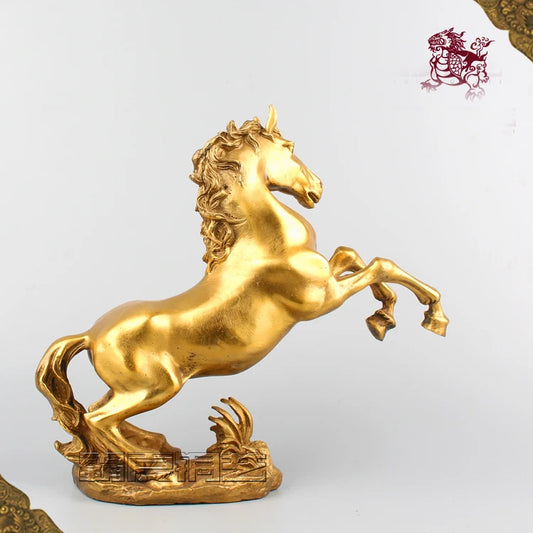 Large # bless Business Success luck Talisman # home office auspicious efficacious Talisman GOLDEN FENG SHUI horse copper statue
