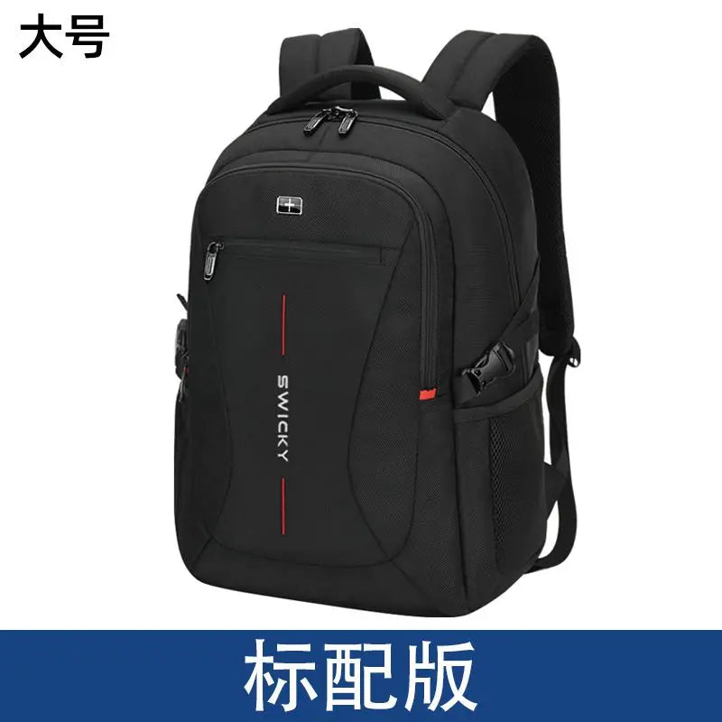 Large-capacity Student Schoolbag Casual Solid Color Material Oxford Man's Backpack Multi-functional Travel Laptop Backpack