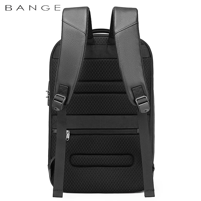 Leather Backpack Men Business Backpack Laptop 15.6 Inch Computer Bag Large Capacity Bag Male Backpack Anti -theft Fashion 2023