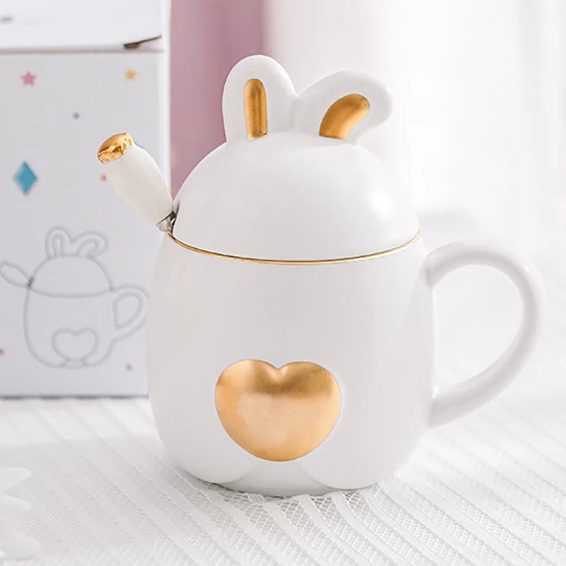 Light Luxury Rabbit Mug Coffee Cup Mug for Tea Beautiful Tea Mugs Christmas Cups and Mugs Thermos Thermal Gift Thermo Original