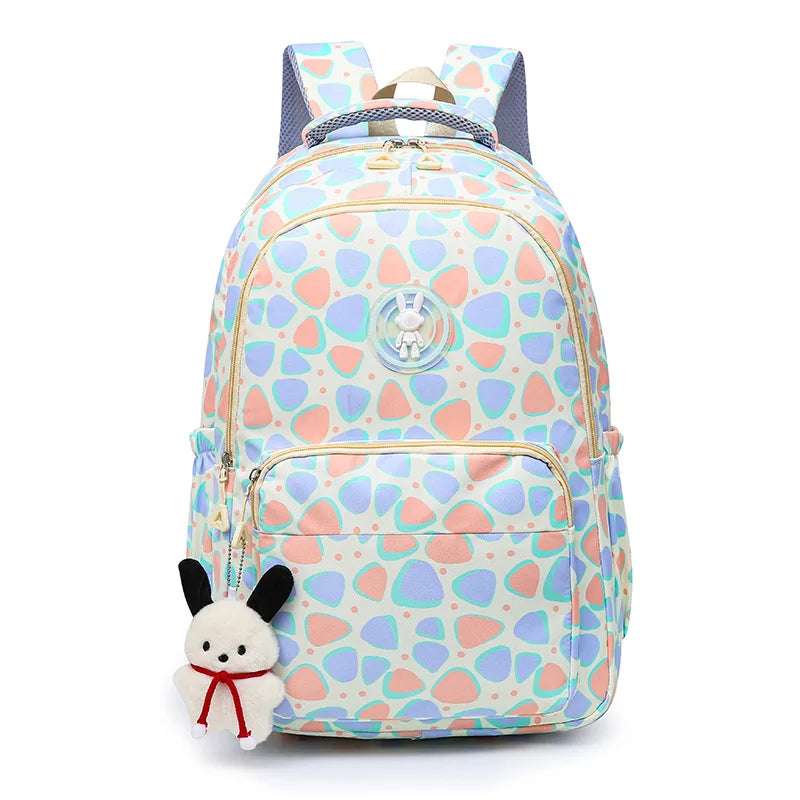Lightweight Kids Backpack Functional Pockets Kawaii Teen School Backpack Watrer Resistant Bookbag for Primary Elementary School