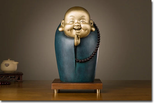 Limited Edition Collection Southeast Asia HOME office brass Decorative God of wealth Buddha statue good luck Maitreya Buddha