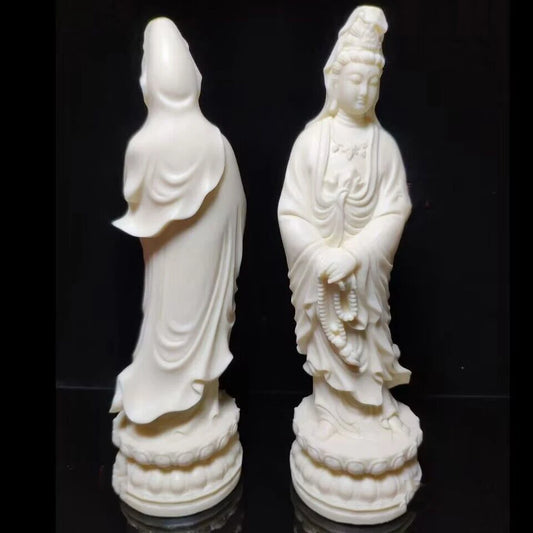Lotus Guanyin buddha decorative figures statue Resin Art Sculpture, Home Living Room, Room Feng Shui Statues Free delivery