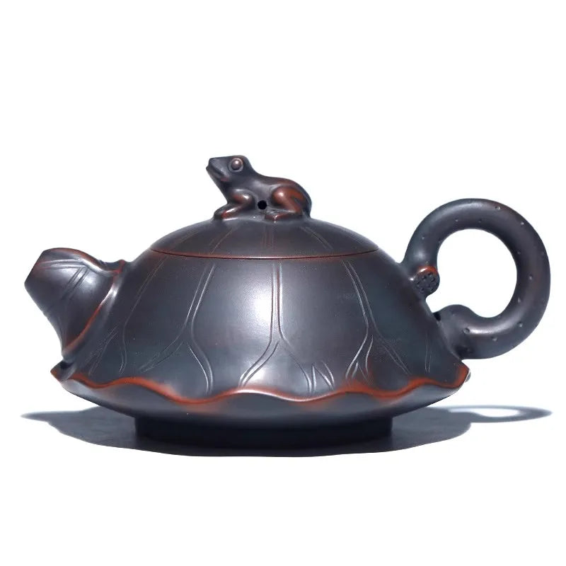 Lotus Leaves Frog Nixing Kettle(not Yixing) nixing Tao Pure Handmade Teapot for Dalongpao Gift Box Package Kung Fu Tea