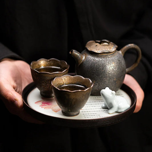 Lotus Pond Moonlight Ceramic Tea Set Ceramic Gift Box Household Little Teapot Tea Set Chinese Kung Fu Tea Set Teaware