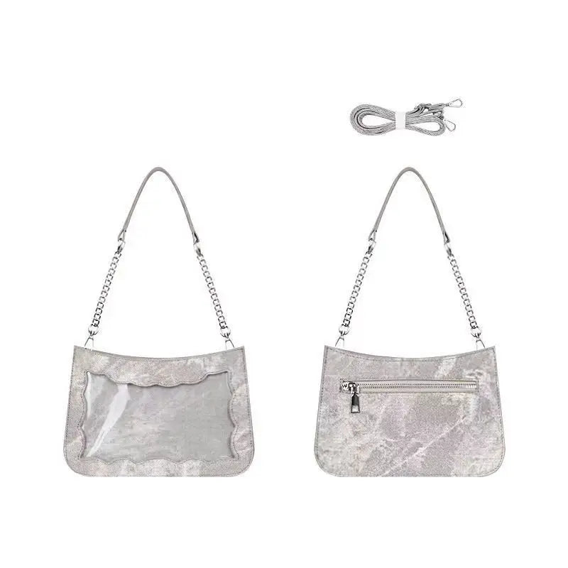 Lovely Japan Style Hottie Gyaru Girls Denim Shoulder Bags HandBags Sweet Lolita Transparent Layer Itabags