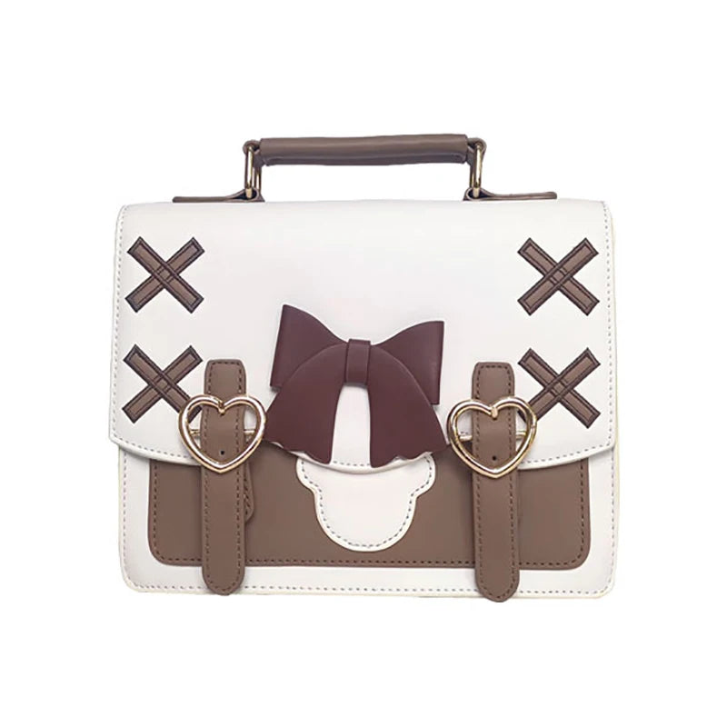 Lovely Japan Style Lolita Girl JK Backpacks Cute Students Bowknot Heart Bear Buckle Shoulder Bags Briefcase HandBags