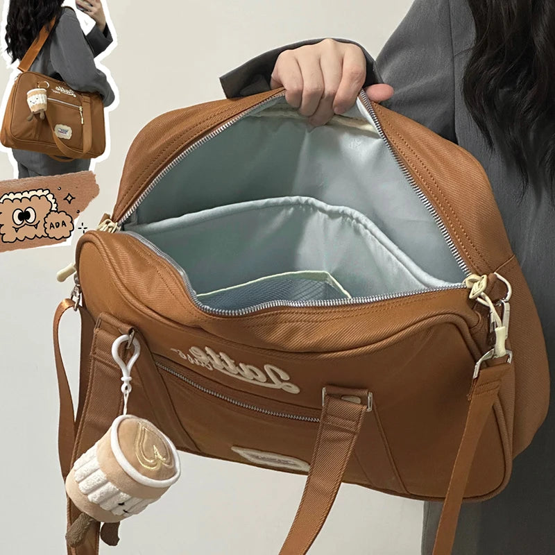 Lovely Japan Style Lolita Girl JK Shoulder Bags Students Kawaii Embroidery High-Capacity Bookbags HandBags