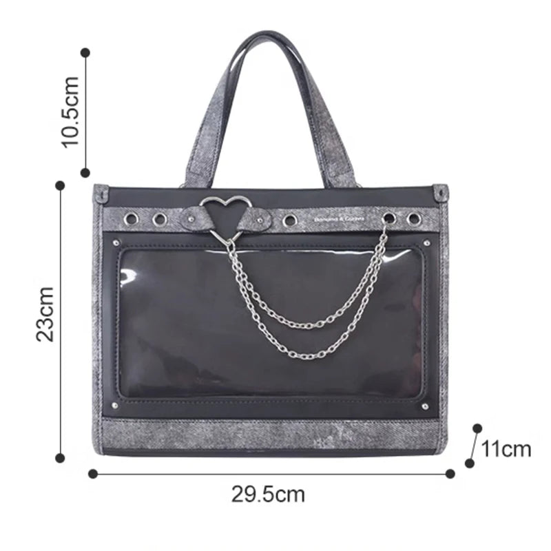 Lovely Japan Style Lolita Girls HandBags Sweet Students School Transparent Layer Chains Shoulder Bags Itabags