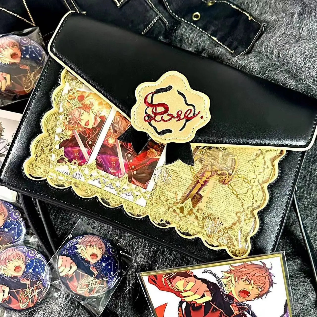 Lovely Japan Style Lolita Girls Rose Shoulder Bags HandBags Sweet Studdents Transparent Two Dimensional Itabags