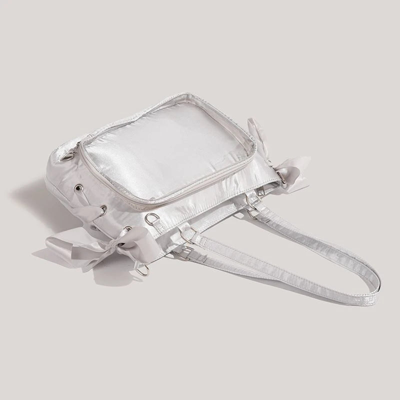 Lovely Lolita Girls Cute Japanese Tote HandBags Female Sweet Two Dimensional Princess Shoulder Bags Transparent Layer Itabags