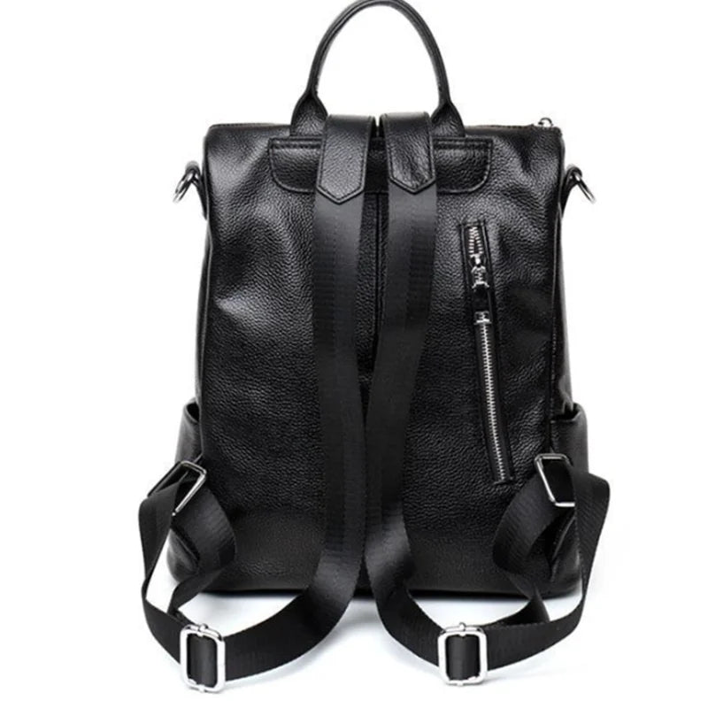 Lovers embroidered cowhide backpack women's leather Korean version 2023 new multi-functional trend all-in-one backpack