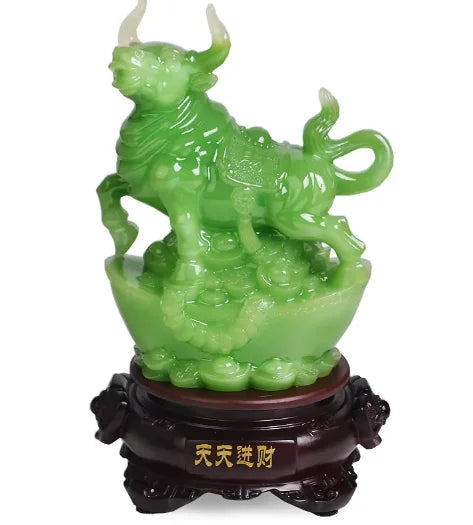 Lucky Money Cattle Sculpture Resin Ornaments Living Room Desktop Wine Cabinet Decorations Office Desktop Decor Opening Gifts