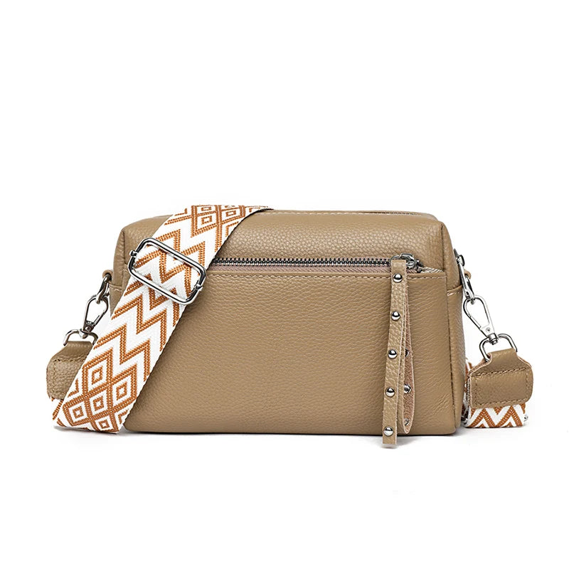 Luxury 3 Layers Genuine Leather Shoulder Crossbody Bags For Women 2023 High Quality Cowhide Handbags Female Messenger Tote Sac