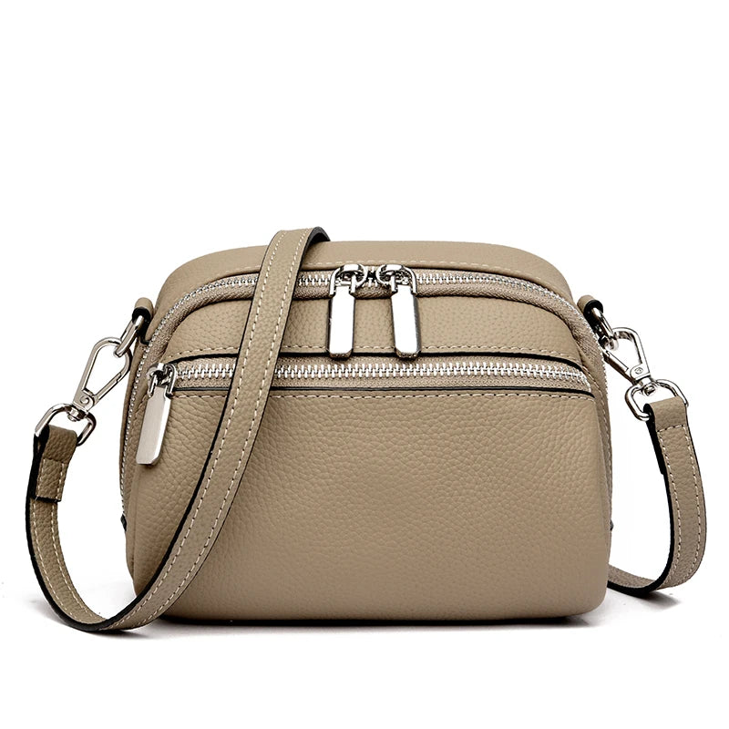 Luxury Bags For Wome Cowhide Bags 2023 New Soft Leather Shoulder Messenger Bag Women's Simple Mobile Phone Zero Wallet Handbags