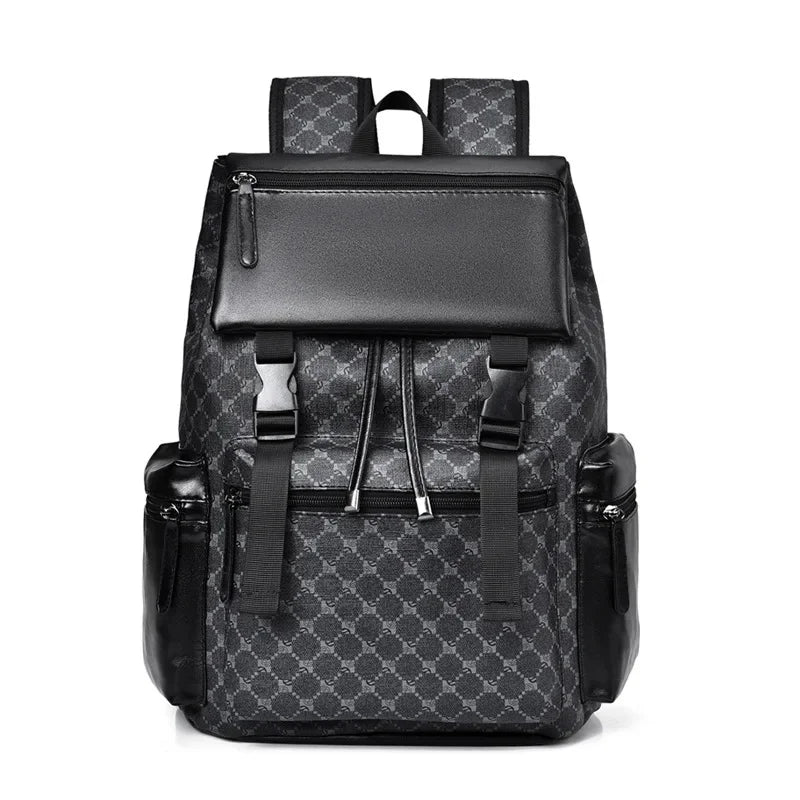 Luxury Business Men's Large Capacity Leather Travel Casual Student School Backpack Waterproof Man Laptop Bag