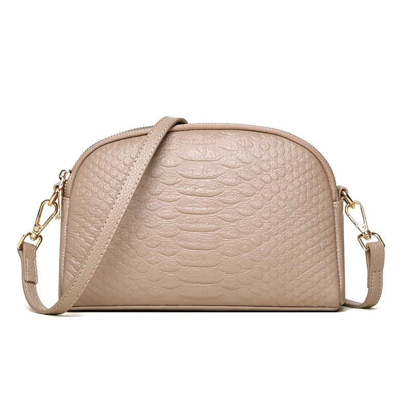 Luxury Crocodile Pattern Genuine Leather Shoulder Crossbody Bag For Women High Quality Cowhide Ladies Messenger Tote Sac Handbag