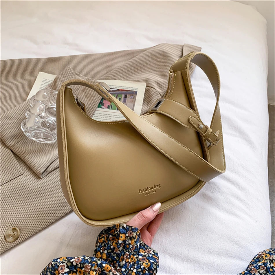 Luxury Crossbody Bags for Women 2022 Soft Leather Lemon Color Shoulder Bag Women Casual Satchels Wide Straps Fashion Bag Handbag