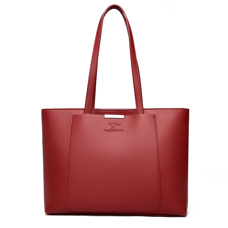 Luxury Designer Solid Color Handbags Soft Leather Shoulder Bag Large Capacity Shopping HandBag Sac High Quality Women Tote Bags