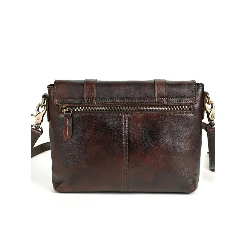 Luxury Genuine Leather Women's Shoulder Vintage Messenger Cowhide Female Crossbody Fashion Small Square iPad Bag
