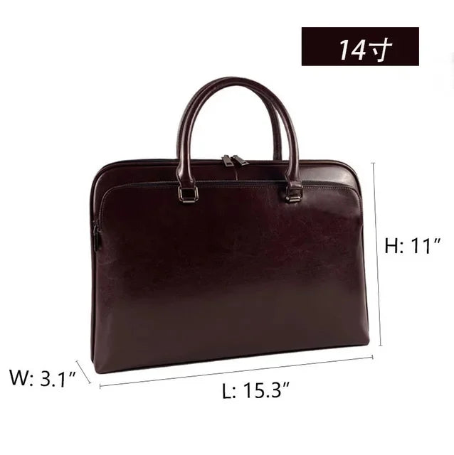 Luxury Genuine leather Women's Briefcase Fashion Business Handbag Large Capacity Shoulder Messenger bag Ladies Laptop Bag