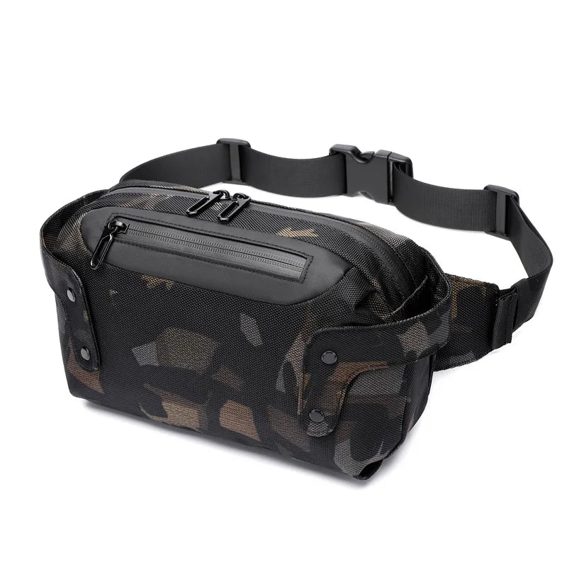 Luxury Men's Waist Bag USB Charging Port Oxford Boys Phone Pouch Multi-Purpose Travel Military Male Shoulder Messenger Pack