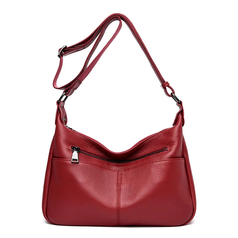 Luxury Soft Genuine Leather Handbag High Quality Cow Leather Crossbody Bag for Women LargeCapacity Ladies Shoulder Messenger Sac