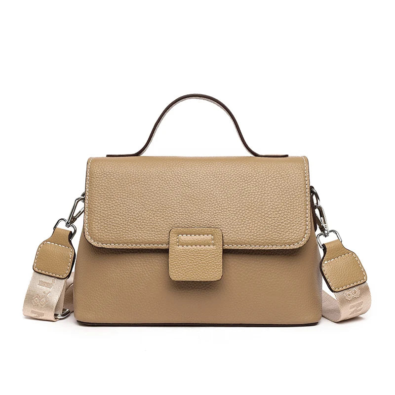 Luxury Solid Genuine Leather Ladies Handbag Female Messenger Tote Sac High Quality Cow Leather Shoulder Crossbody Bag For Women